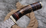 Handmade forged Damascus steel knives fixed blade hunting knife stagantler’ handle - Singh Cart