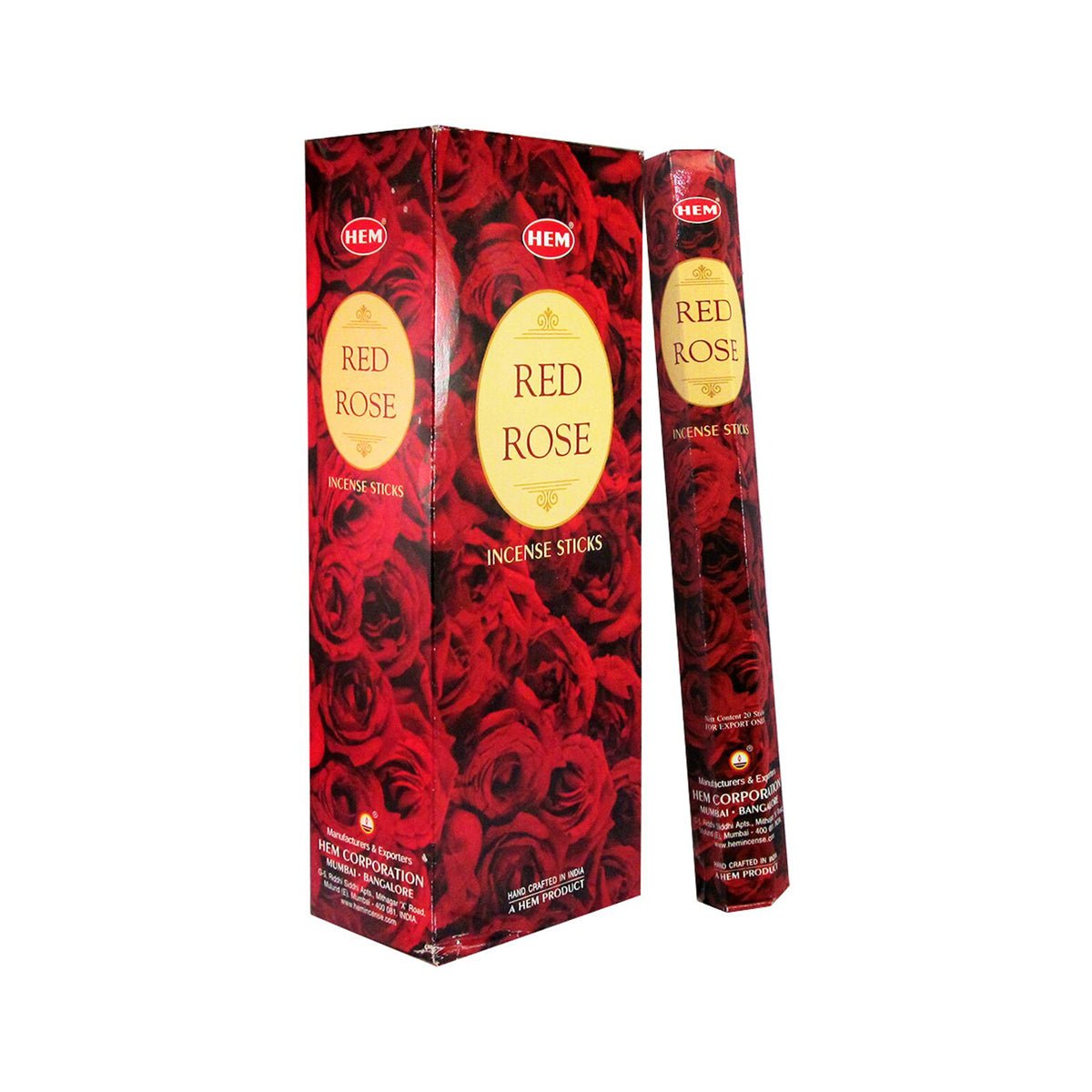 Hem Red Rose Incense Sticks (Agarbatti) 120 Sticks - Incense & Dhoop | Desimart