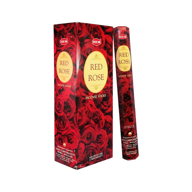 Hem Red Rose Incense Sticks (Agarbatti) 120 Sticks - Incense & Dhoop | Desimart