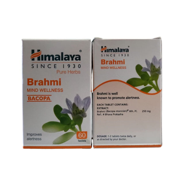 Himalaya Brahmi Tablets For Mind Wellness Bacopa 60 Tablets - Health Plus | Desimart