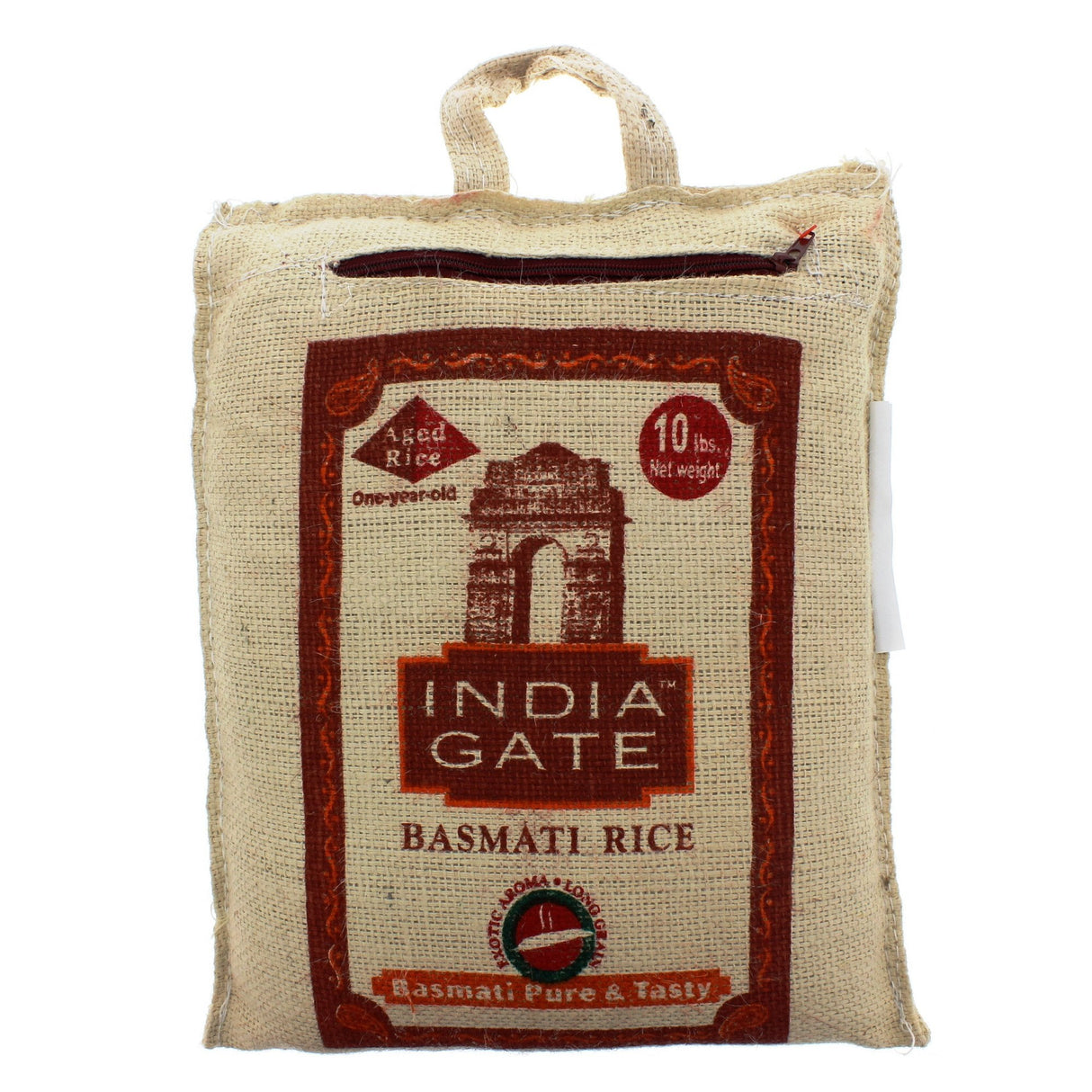India Gate Basmati Rice Pure & Tasty Jute Bag Aged Rice 10lbs (4.54kg) - Rice | Desimart
