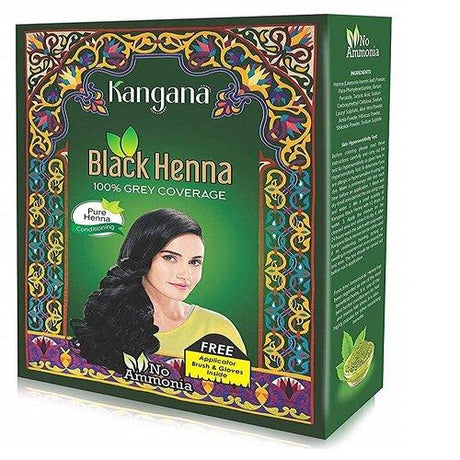 Kangana Black Henna Hair Colour 100% Grey Coverage 60g (Pack of 3) - Hair Care | Desimart