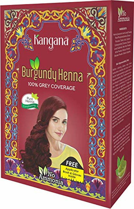 Kangana Burgundy Henna Hair Colour No Amonia 60g (Pack of 3) - Hair Care | Desimart