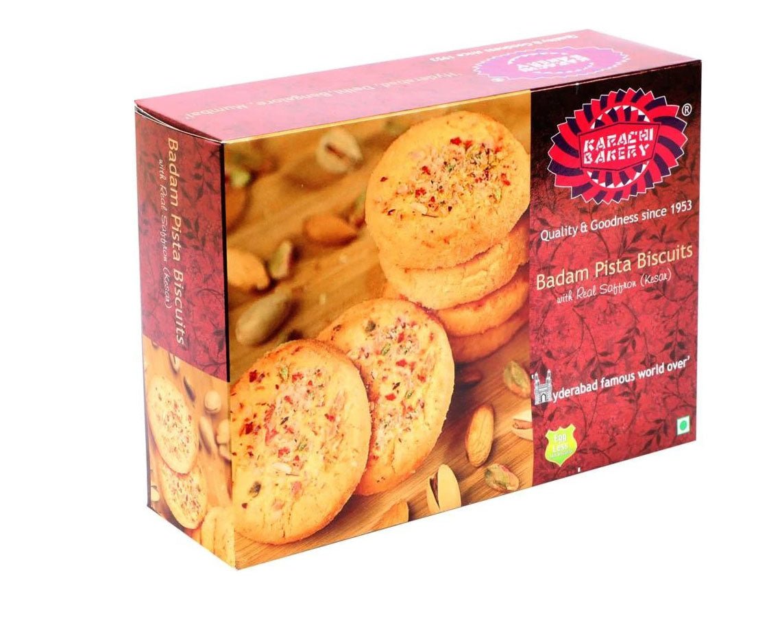 Karachi Bakery Badam Pista Biscuits With Real Saffron 400g - Cookies & snacks | Desimart