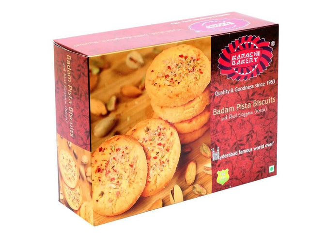 Karachi Bakery Badam Pista Biscuits With Real Saffron 400g - Cookies & snacks | Desimart