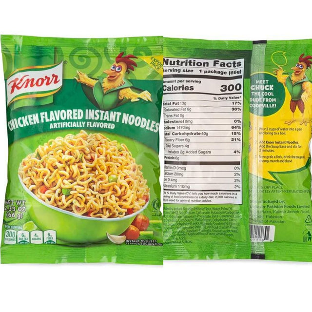 Knorr Chicken Flavored Instant Noodles 66g (Pack of 12) - Soup & Noodles | Desimart