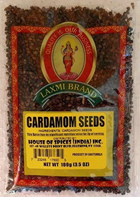 Laxmi Cardamom Seeds - 100 Gm (3.5 Oz) - Spices | Desimart