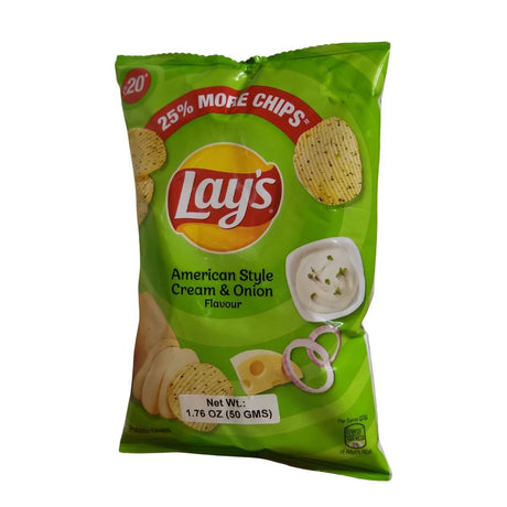 Lays American Style Cream and Onion Flavour 50g - Namkeen & Savoury Snacks | Desimart