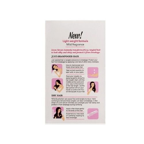Livon Serum For Silky & Shiny Hair Fizz Control 20ml - Singh Cart