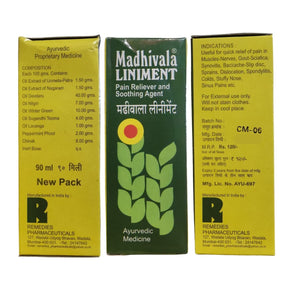 Madhivala Liniment Pain Reliever And Soothing Agent Ayurvedic 90ml - Pain Relief Oil | Desimart