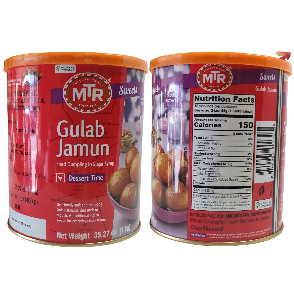 Mtr Gulab Jamun 1kg (35.7oz) - Sweet | Desimart