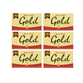 Mysore Sandal Gold Bath Soap With Natural Sandalwood Oil 125g (Pack of 6) - Soap & Detergent | Desimart