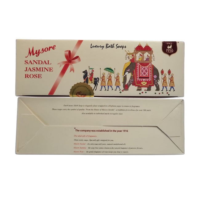 Mysore Sandal Jasmine Rose Bath Soap Premium Bath Soap 450g - Soap & Detergent | Desimart