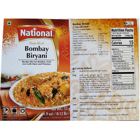 National Bombay Biryani Recipe Mix 55g (Pack of 2) - Spices | Desimart