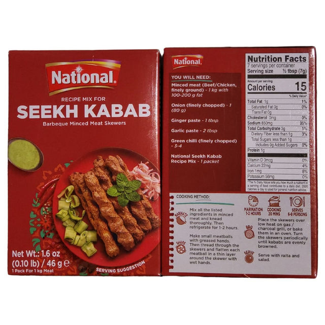 National Seekh Kabab Recipe Mix 46g (1.6oz) - Spices | Desimart