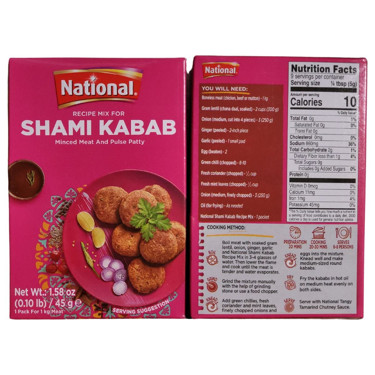 National Shami Kabab Recipe Mix 45g (1.58oz) - Spices | Desimart