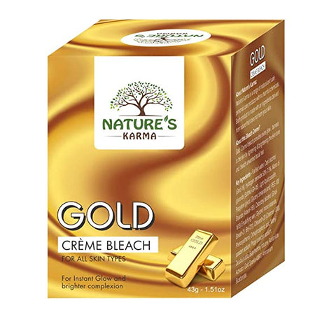 Natures Karma Gold Creme Bleach Instant Glow For All Skin Types 43g - Face Care | Desimart