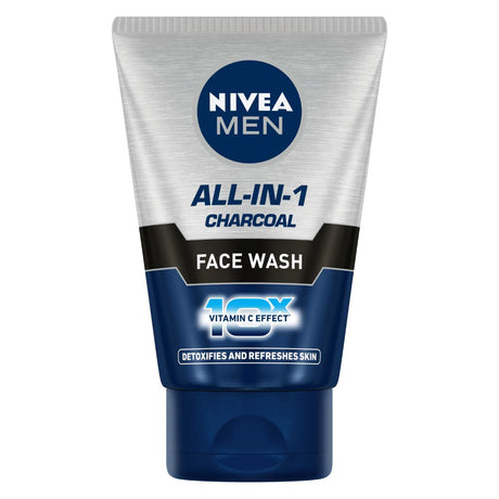 Nivea Men All-in-1 Charcoal Face Wash Detoxifies And Refreshes Skin 100g - Face Care | Desimart