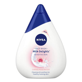 Nivea Milk Delights Face Wash Rose For Sensitive Skin 100ml - Face Care | Desimart