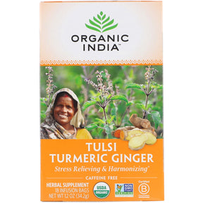 Organic India Tulsi Turmeric Ginger 18 Infusion Bags - Tea & Coffee | Desimart