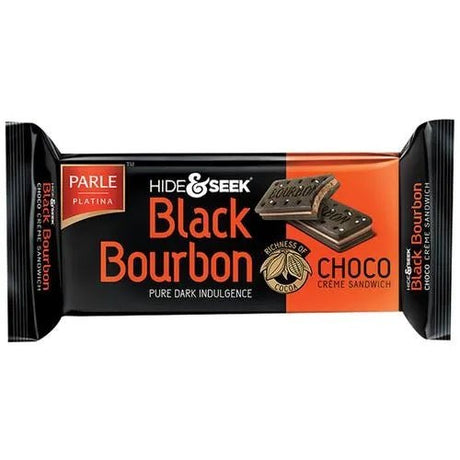 Parle Hide & Seek Black Bourbon Cream Sandwich Choco Biscuits 100g - Cookies & snacks | Desimart