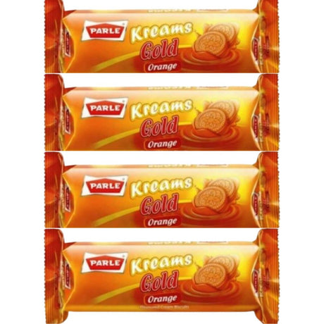 Parle Kreams Gold Orange Cookies 66g (4 Packs) - Cookies & snacks | Desimart