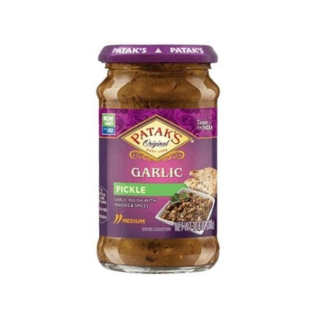 Pataks Garlic Pickle Garlic Relish With Onions & Spices Medium 10.6oz - Pickles & Chutney | Desimart