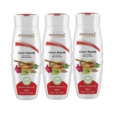 Patanjali Kesh Kanti Silk and Shine Shampoo 200ml (Pack of 3) - Cosmetics | Desimart