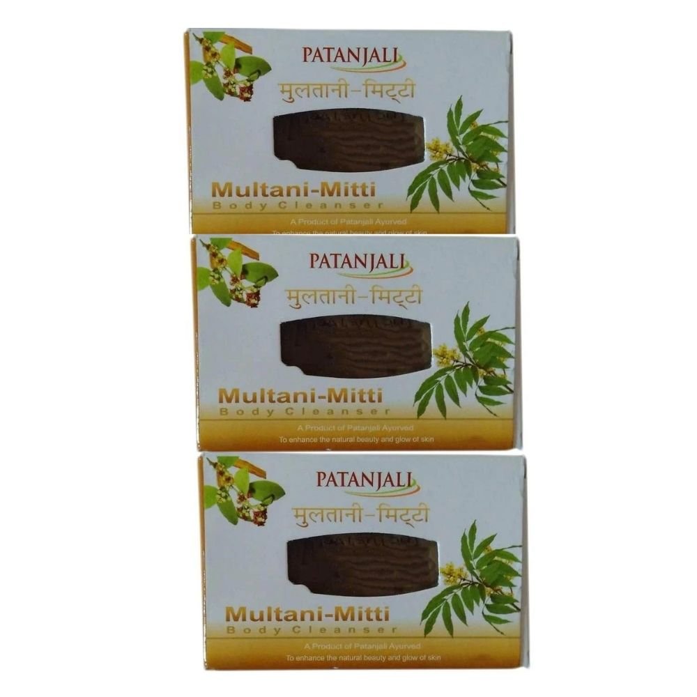 Patanjali Multani Mitti Body Cleanser Soap 75g (Pack of 3) - Body Care | Desimart