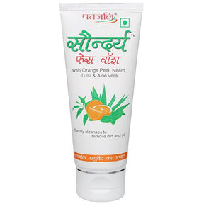 Patanjali saundarya Face Wash With Orange Peel, Neem, Tulsi & Aloe Vera 60g (2.11oz) - Face Care | Desimart