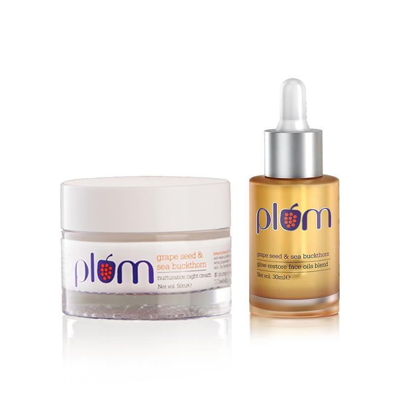 Plum Grape Seed & Sea Buckthorn Glow-Restore Face Oils Blend 30ml - Face Care | Desimart