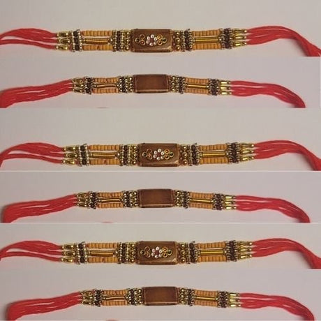 Rakhi For Beautiful Occasion With Thread Hand Creafted (3 Pieces) - Rakhi | Desimart