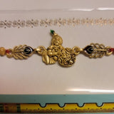 Rakhi Krishan Bhagwan Chain Golden Colour Beautiful Rakhis - Singh Cart