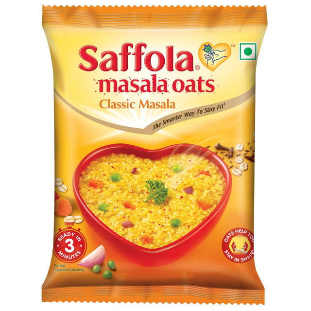 Saffola Masala Oats Classic Masala 39g (Pack of 12) - Ready to eat | Desimart