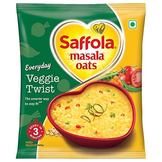 Saffola Masala Oats Veggie Twist 39 g (Pack of 5) - Ready to eat | Desimart