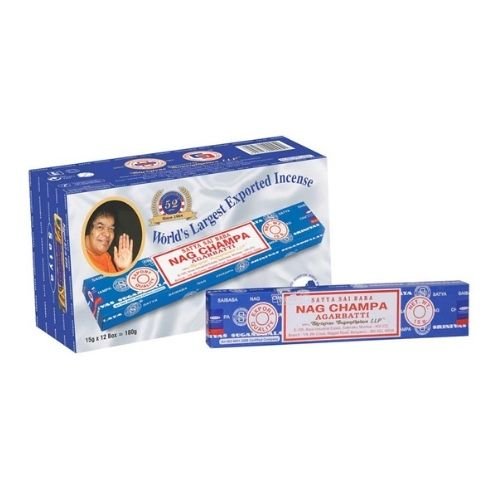 Satya Sai Baba Nag Champa Agarbatti Incense Sticks 12 Boxes of 15g Each - Singh Cart