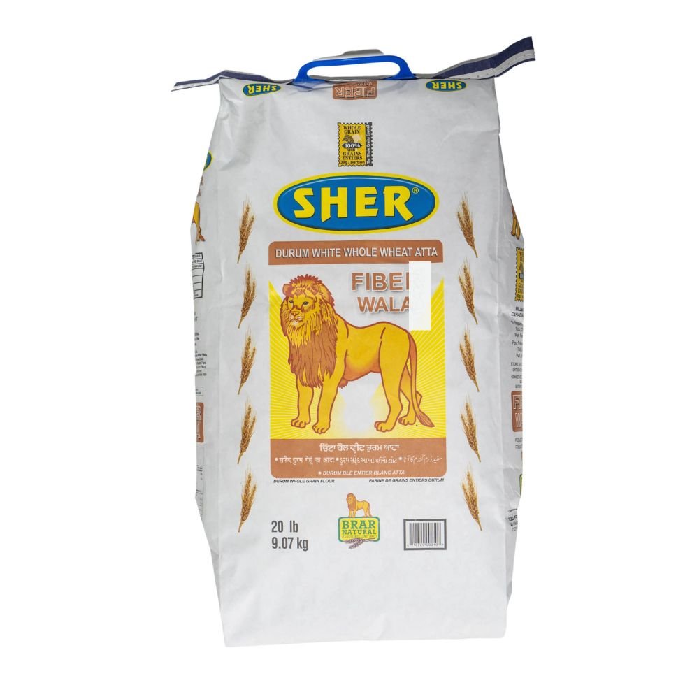 Sher Atta Whole Wheat Blue Bag 20lbs - Atta | Desimart