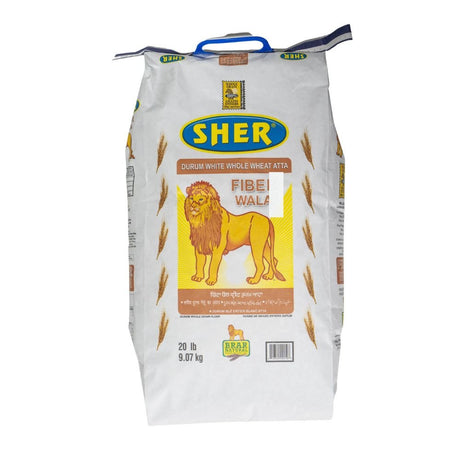 Sher Atta Whole Wheat Blue Bag 20lbs - Atta | Desimart