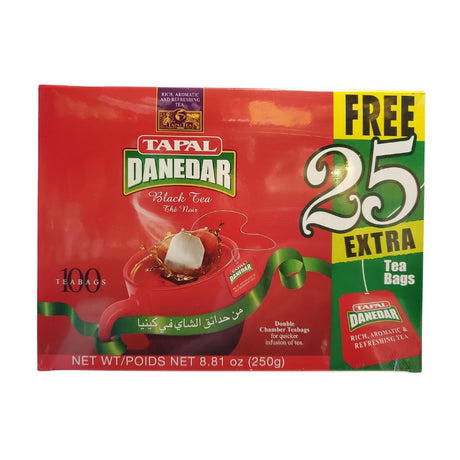 Tapal Danedar Black Tea 100 Round Tea Bags 25 Extra - Tea & Coffee | Desimart