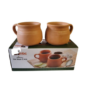 Tea Mug Made With Clay Hand Made Environment Friendly (Set of 2) - Home & Kitchen | Desimart