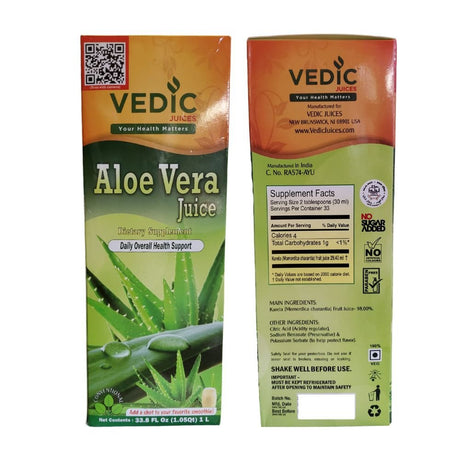 Vedic Aloe Vera Juice Daily Overall Health Support 1000ml (33.8 fl oz) - Beverages | Desimart