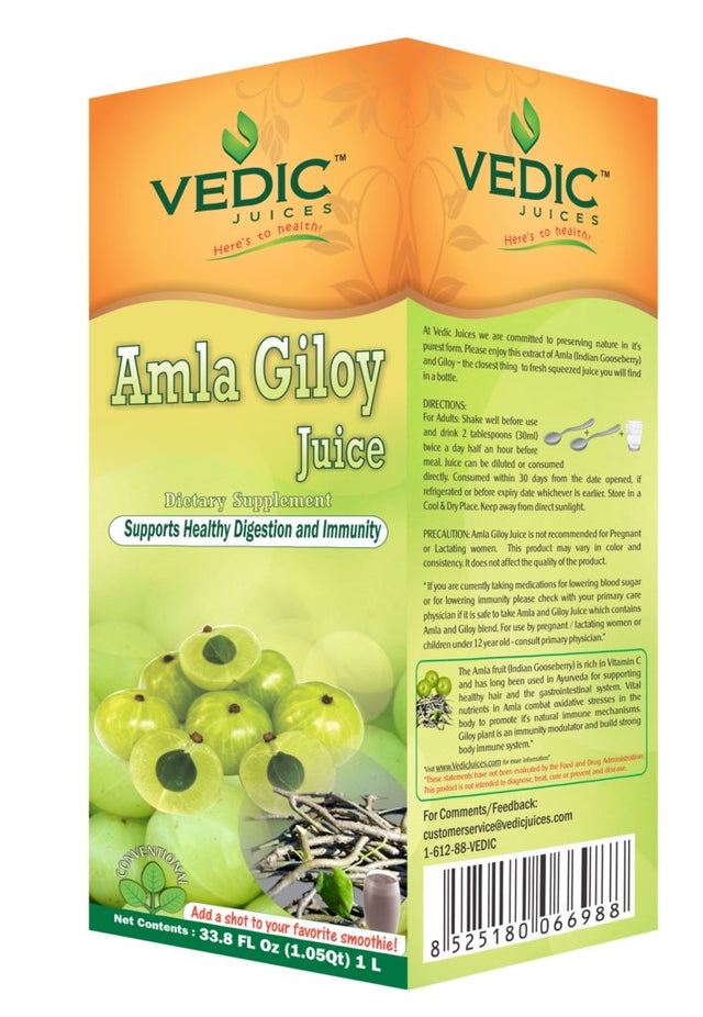 Vedic Amla Giloy Juice Immune Support 1000 ml (33.8 fl oz) - Beverages | Desimart