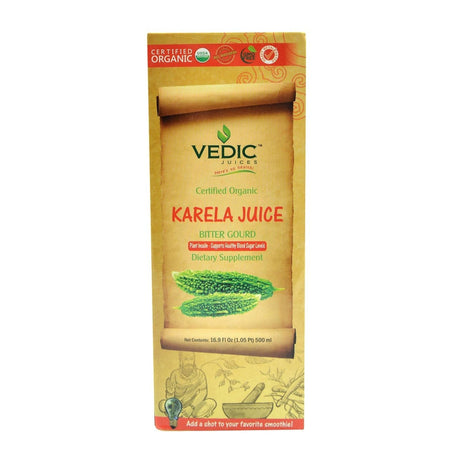Vedic Organic Karela Juice Bitter Gourd 1000ml - Beverages | Desimart