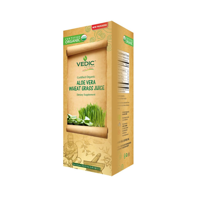 Vedic Organic wheatgrass Aloe Vera Juice 500ml - Beverages | Desimart