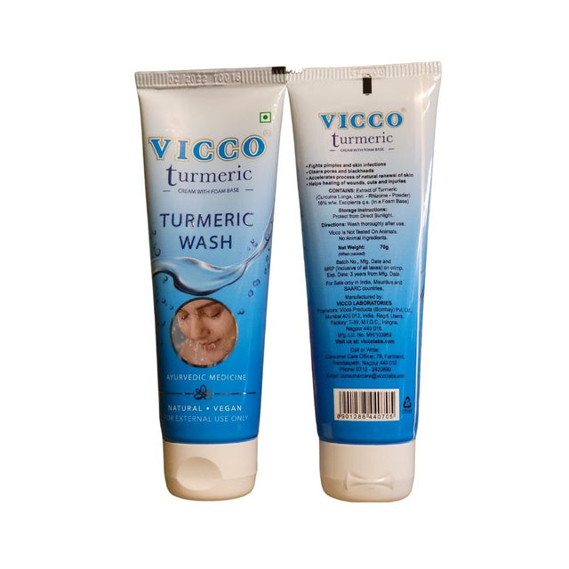 Vicco Turmeric Wash Cream with Foam Base 70g - Health Plus | Desimart