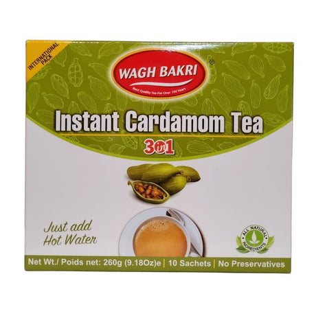 Wagh Bakri Instant Cardamom Tea 3in1 Premix 10 Sachets 260g - Tea & Coffee | Desimart