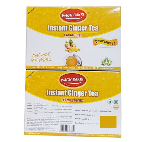Wagh Bakri Instant Ginger Tea Unsweetened 140g - Tea & Coffee | Desimart