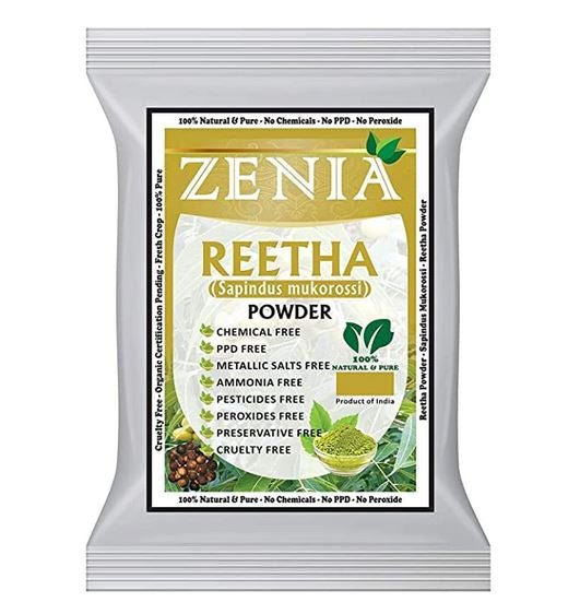 Zenia Reetha Powder (Sapindus mukorossi) Powder 100g (3.5oz) - Hair Care | Desimart