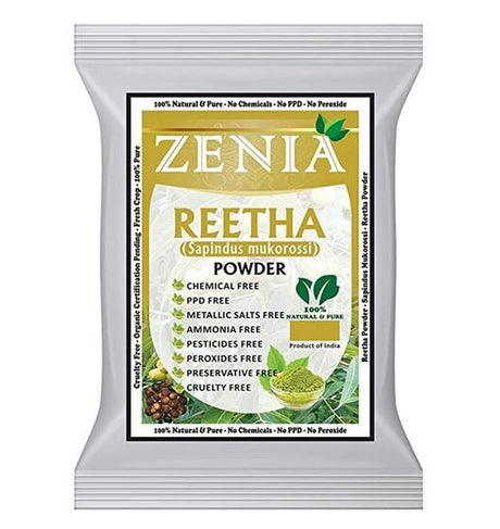 Zenia Reetha Powder (Sapindus mukorossi) Powder 100g (3.5oz) - Hair Care | Desimart